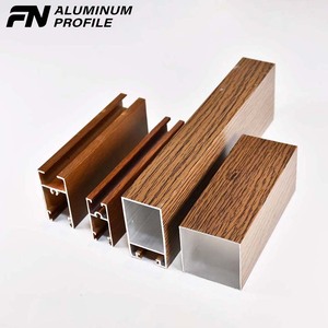 Wood Grain Extruded Window Frame Aluminum Door Frame Wood Color Profile Aluminum Windows Profile