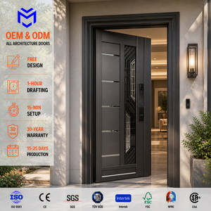 Custom French High Quality Exterior Interior Front Entry Gold Security 304 Stainless Steel Door