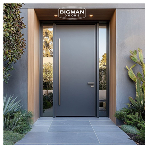 British Modern Minimalist Dark Grey Security Door