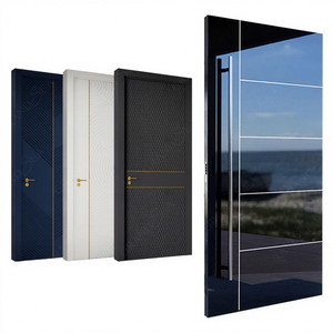 Modern Luxury Villa Exterior Armored Aluminum Smart Entrance Door