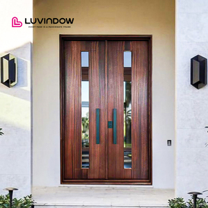 High Security Modern Energy Efficient Solid Wood Entry Door With Premium Hardware And Low-E Glass For Villa & Hotel Use