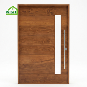 Modern House Entrance Large Solid Wood Insert Glass Pivot Door Entry Door Security Wooden Pivot Door