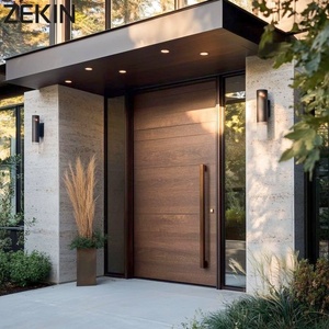 ZEKIN Modern American Design House Heat Insulation Fire Prevention Luxury Entrance Pivot Door House Front Entry Doors