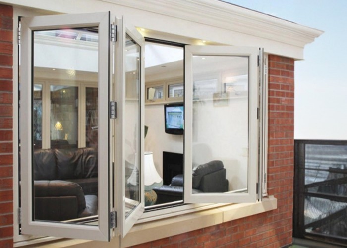 Aluminum bi-fold window for kitchen pass-through