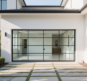 ANDEXIN Black Anodized Aluminum Frame Glass Garage Doors