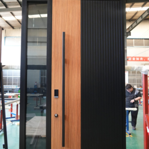 Aluminum Alloy Armored Offset Axis Entry Door with Heavy Duty Silent Hinges