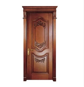 LongTai Antique Villa Door Style Solid Teak Panel Caving Wood Entry Front Door