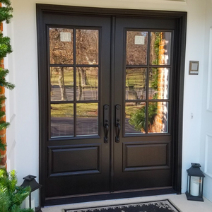 Custom Villa Main Entrance Door Aluminum Casement Door Double Tempered Glass