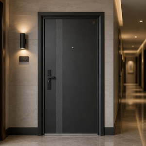 Modern Style Steel Entrance Door Finished Anti-theft Security Door Commercial Apartment Entry Side Opening Exterior Fire Garden