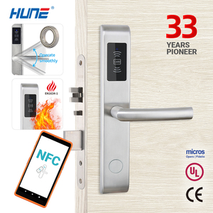 HUNE Metal UL Contactless Smart Card Door Lock Keyless RFID Hotel Lock System