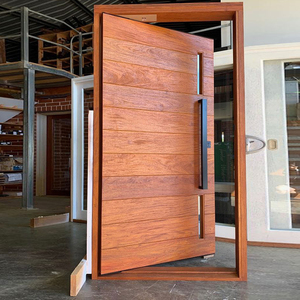 Hot Selling Residential Exterior Modern Design Aluminium Wood Pivot Door Wrought Iron Front Door