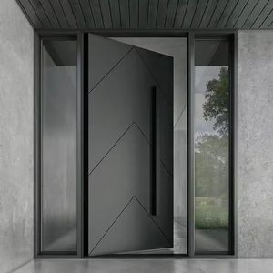Modern Pivot Door Anti-Theft Minimalist Aluminum Finished Entry for Apartment and Villa Outdoor Use